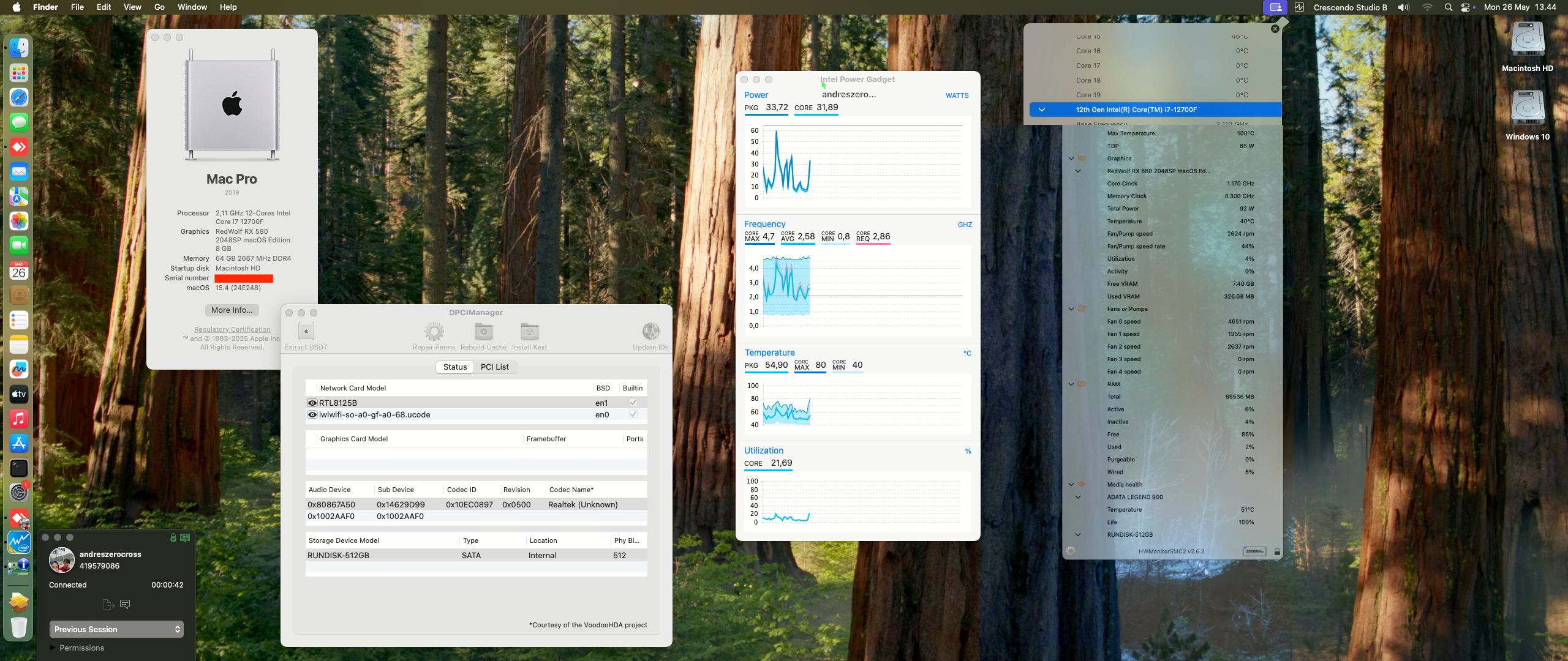 Success Hackintosh macOS Sequoia 15.4 Build 24E248 in MSI Pro B760M-A Wifi DDR4 + Intel Core i7 12700F + Red Wolf RX 580 2048SP